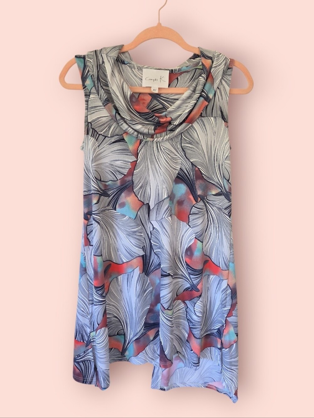 Compli K Sleeveless Flowy‎ Button Back Shirt Size XS